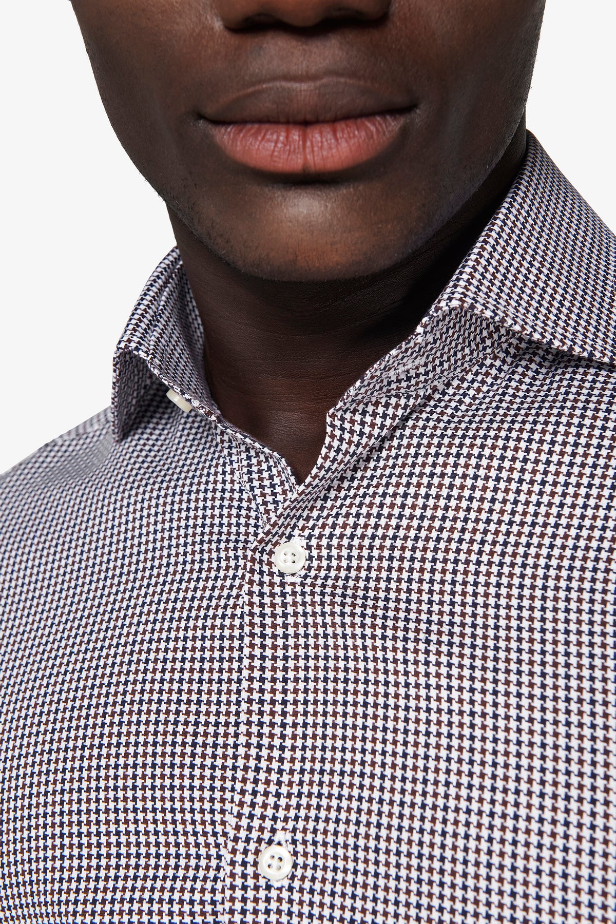 Camicia pied de poule marrone