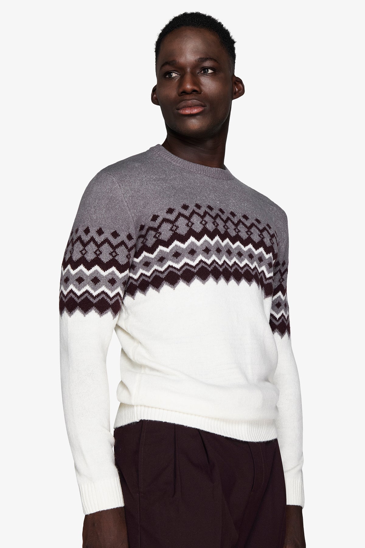 Maglia girocollo nordic bordeaux