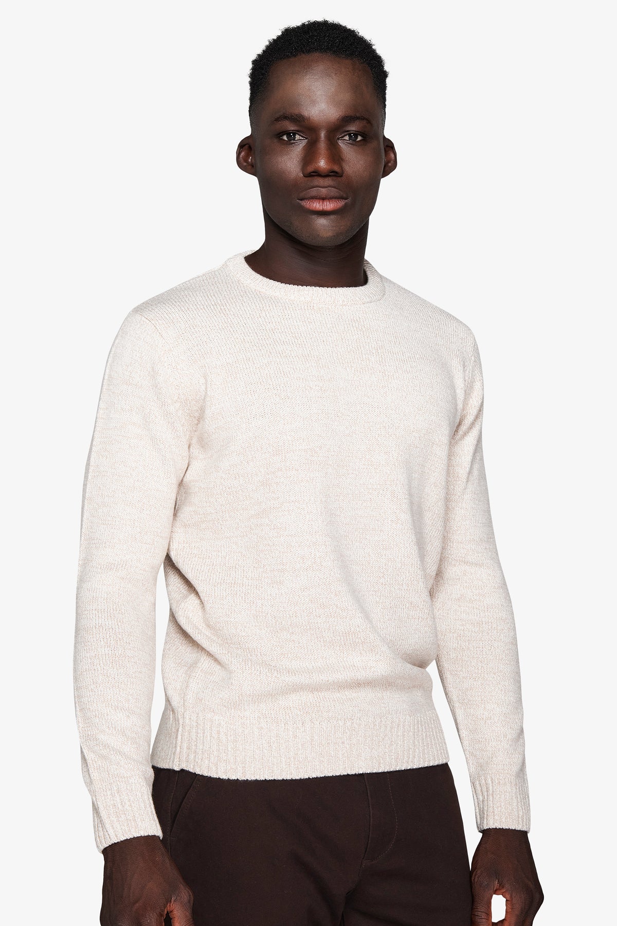 Maglia girocollo mouline' corda