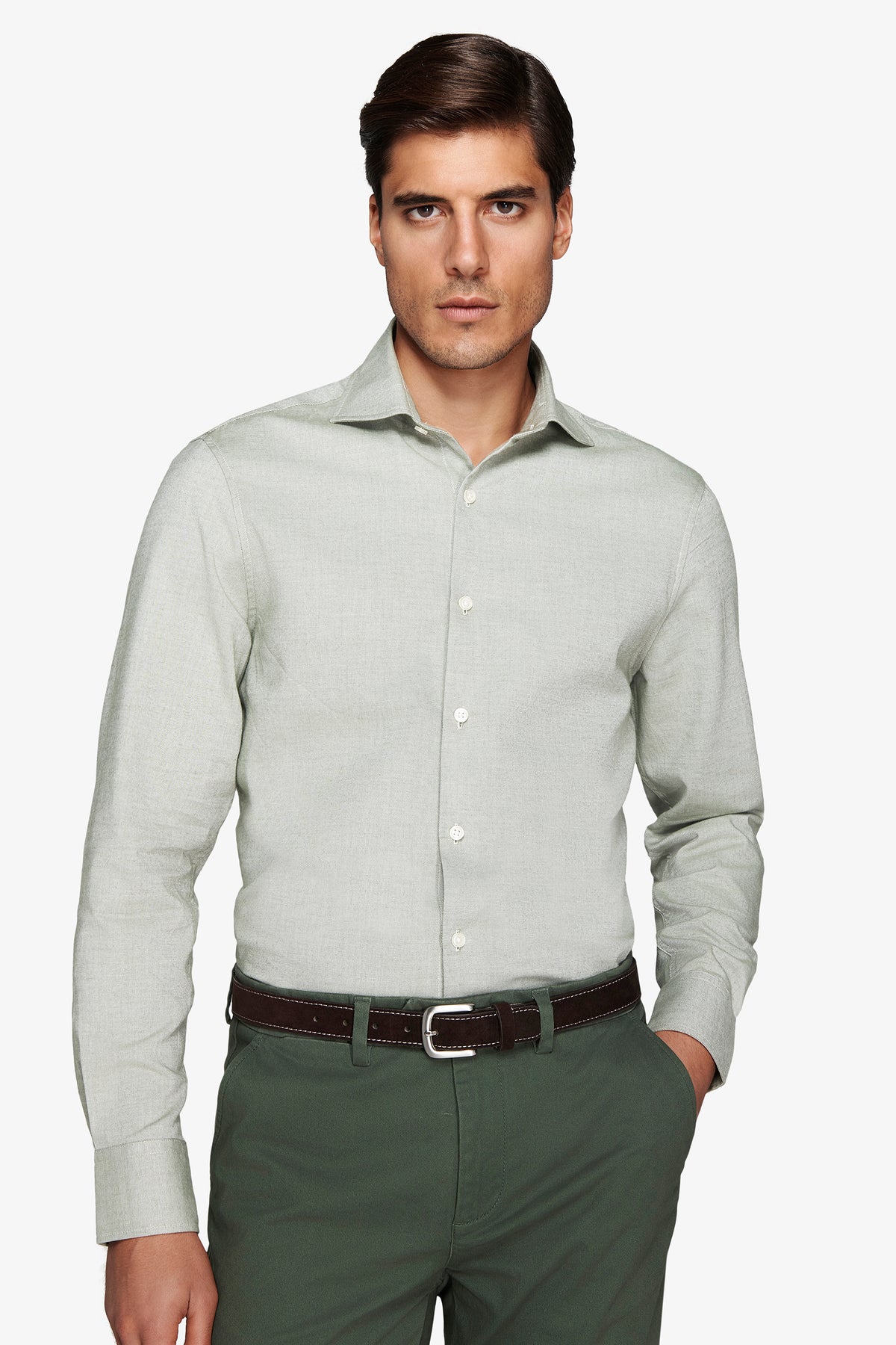 Camicia effetto flanella verde