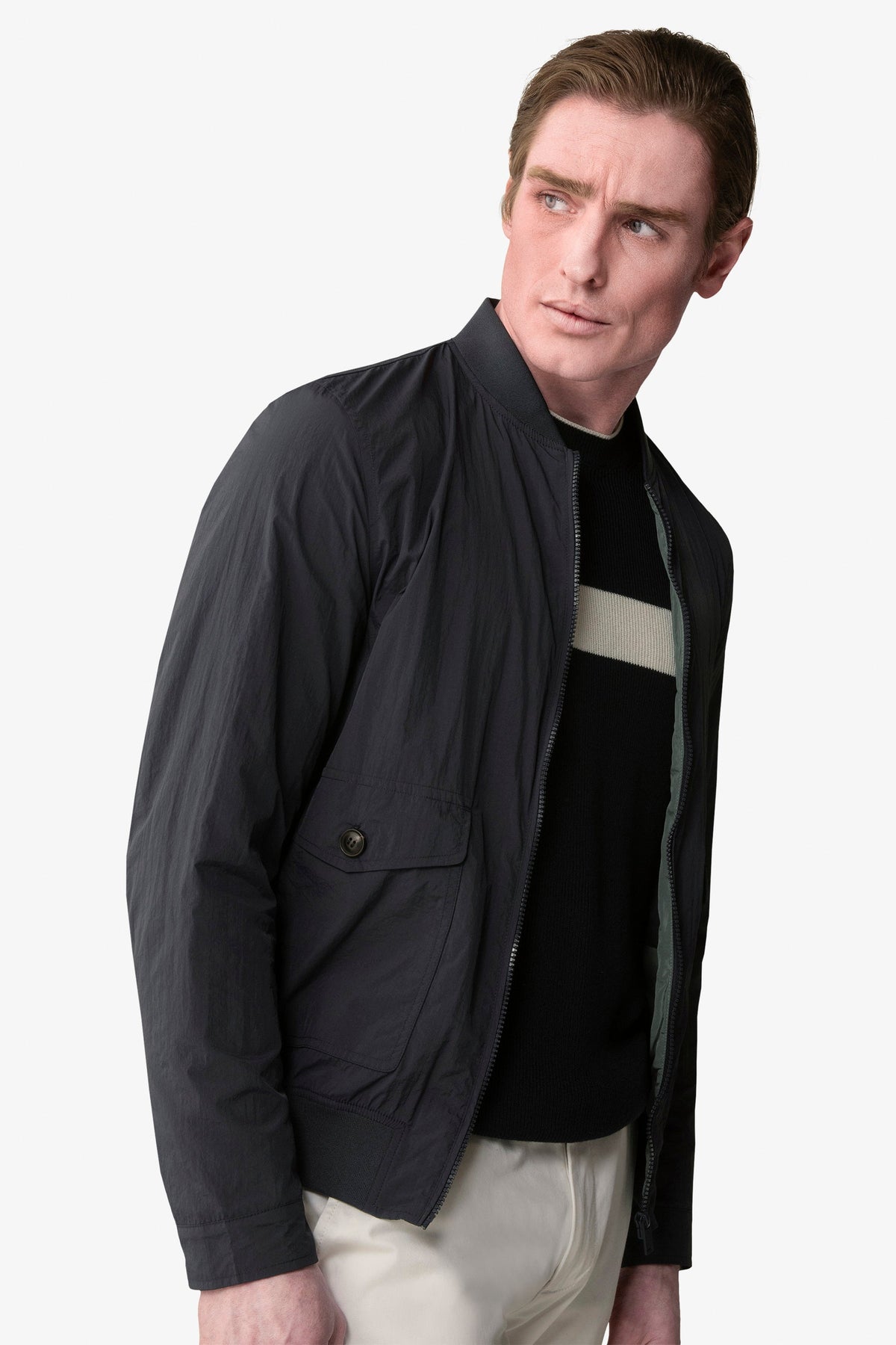 Bomber tasche con pattina blu-Dan John