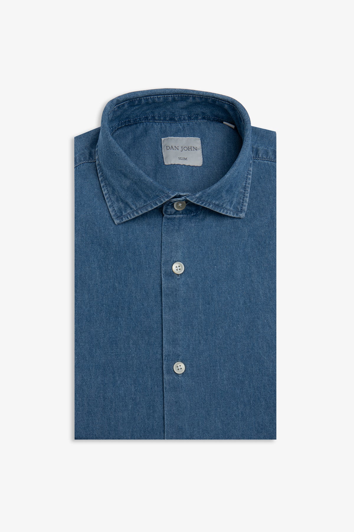 Camicia denim azzurra slim-Dan John