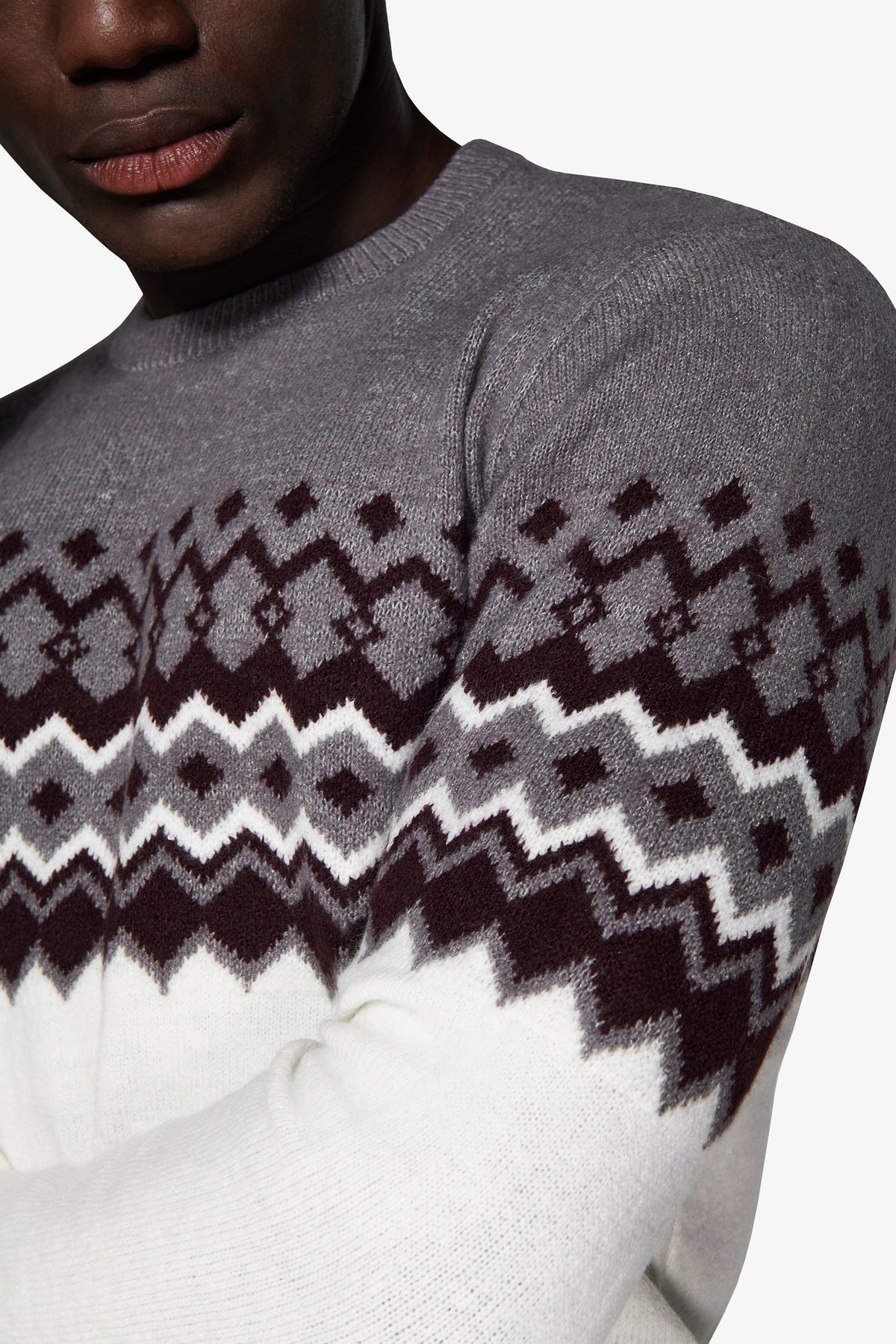 Maglia girocollo nordic bordeaux