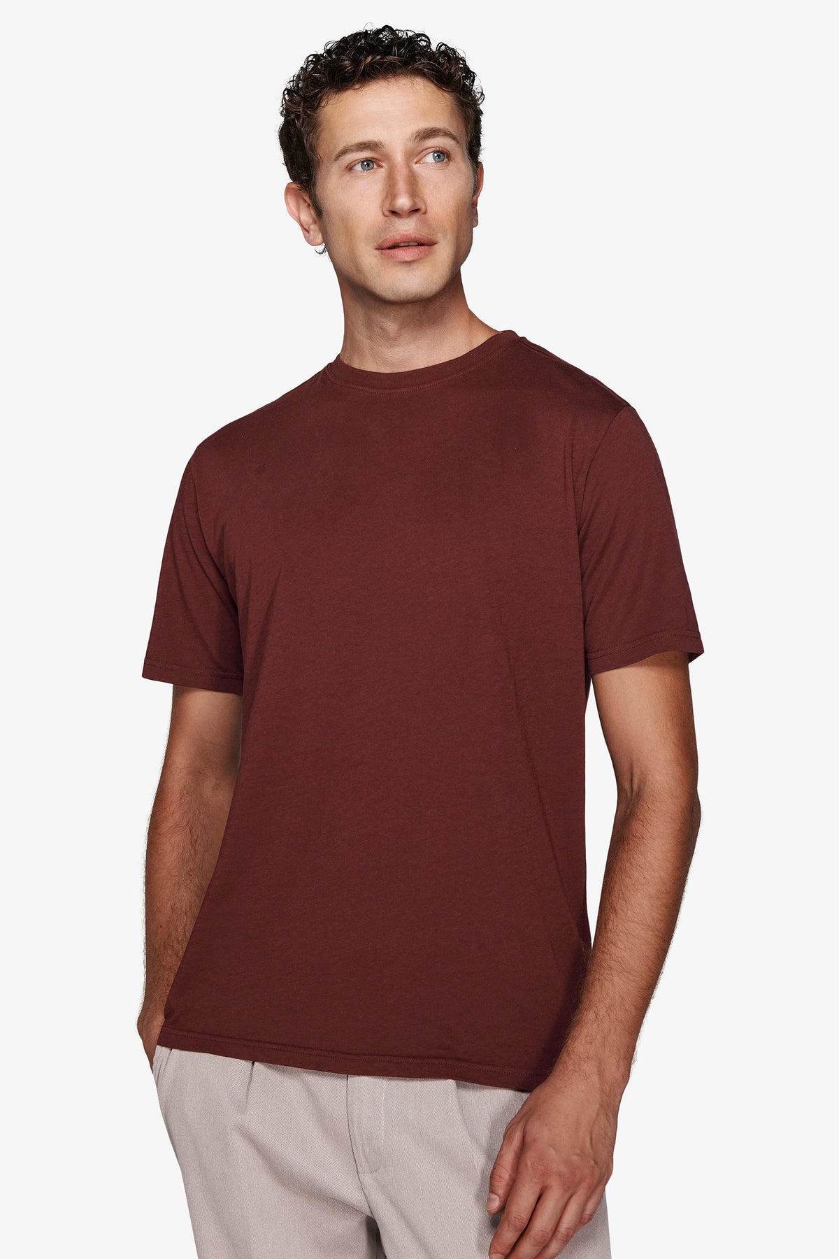 T-shirt in cotone leggero bordeaux