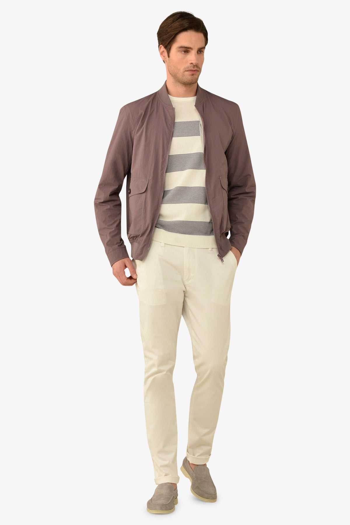 Bomber tasche con pattina melanzana-Dan John