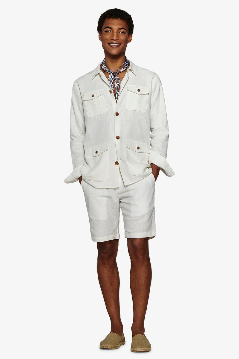 Giacca sahariana armaturata bianca-Dan John