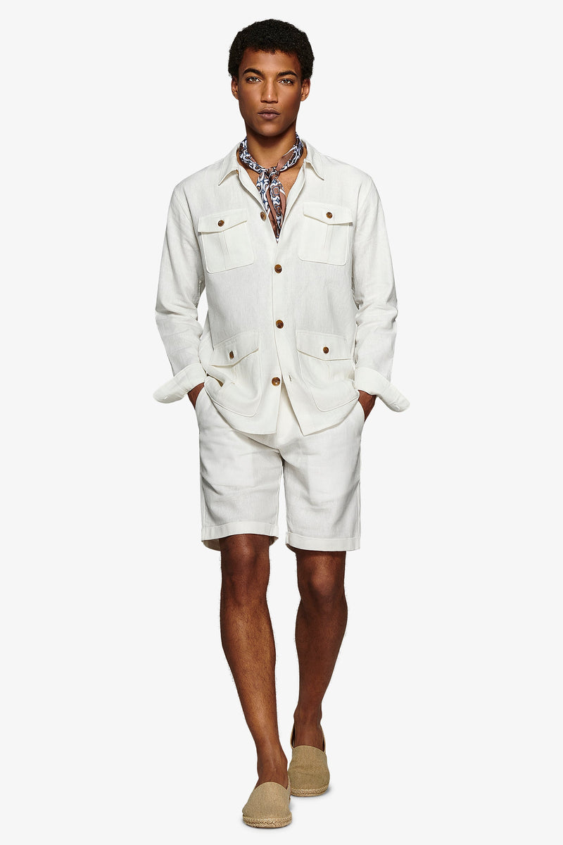 Giacca sahariana armaturata bianca-Dan John