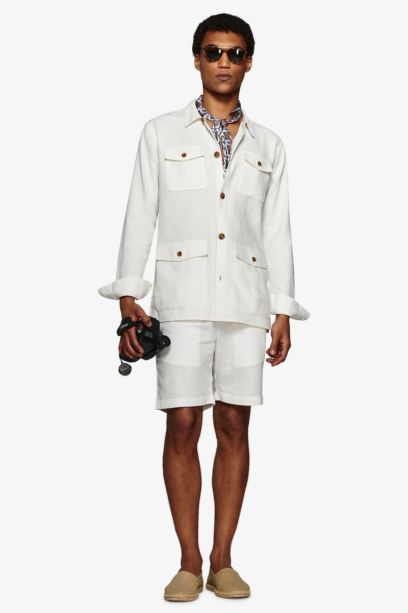 Giacca sahariana armaturata bianca-Dan John