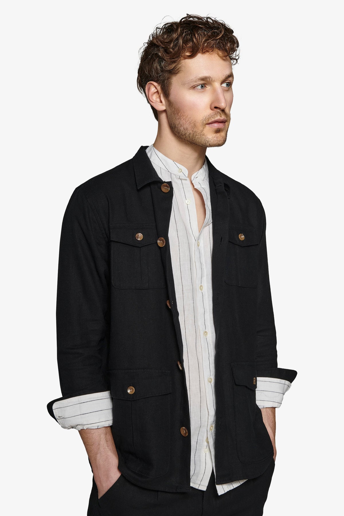 Giacca sahariana armaturata nero-Dan John