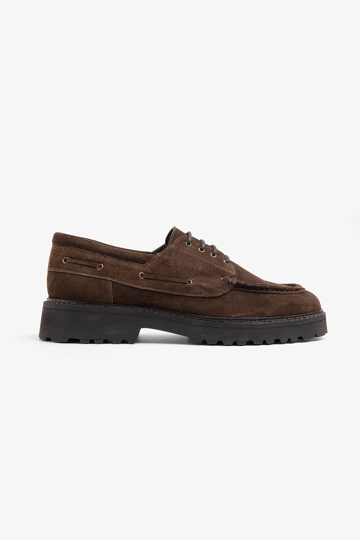 Scarpa da barca in suede cognac